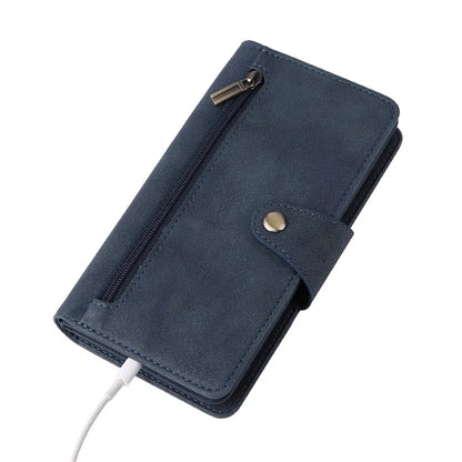 For Samsung Galaxy S23 Case Card Slots Rivet Decor Leather Phone Cover with Stand