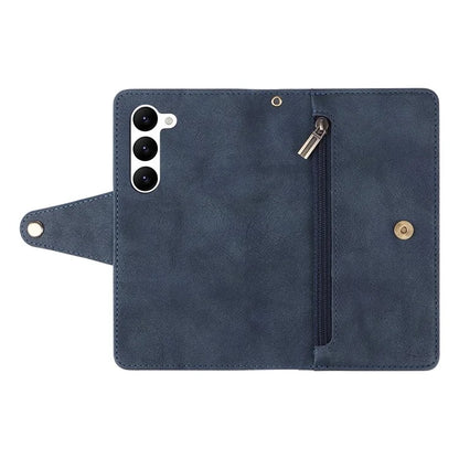 For Samsung Galaxy S23 Case Card Slots Rivet Decor Leather Phone Cover with Stand