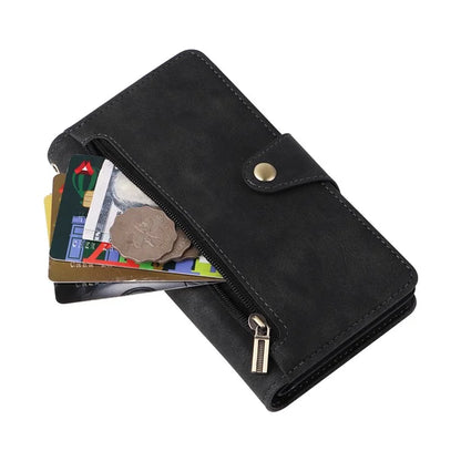 For Samsung Galaxy S23 Case Card Slots Rivet Decor Leather Phone Cover with Stand