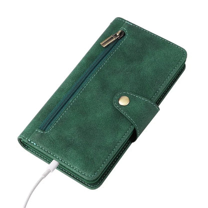 For Samsung Galaxy S23 Case Card Slots Rivet Decor Leather Phone Cover with Stand