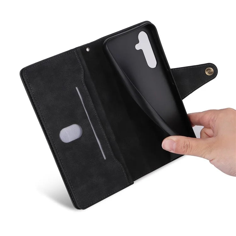 For Samsung Galaxy A54 5G Wallet Phone Case Rivet Decor Leather Flip Folio Cover