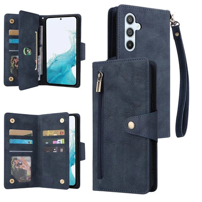For Samsung Galaxy A54 5G Wallet Phone Case Rivet Decor Leather Flip Folio Cover