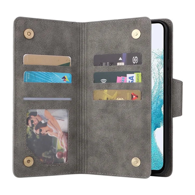 For Samsung Galaxy A54 5G Wallet Phone Case Rivet Decor Leather Flip Folio Cover