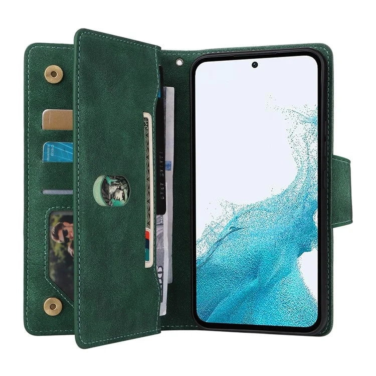 For Samsung Galaxy A54 5G Wallet Phone Case Rivet Decor Leather Flip Folio Cover