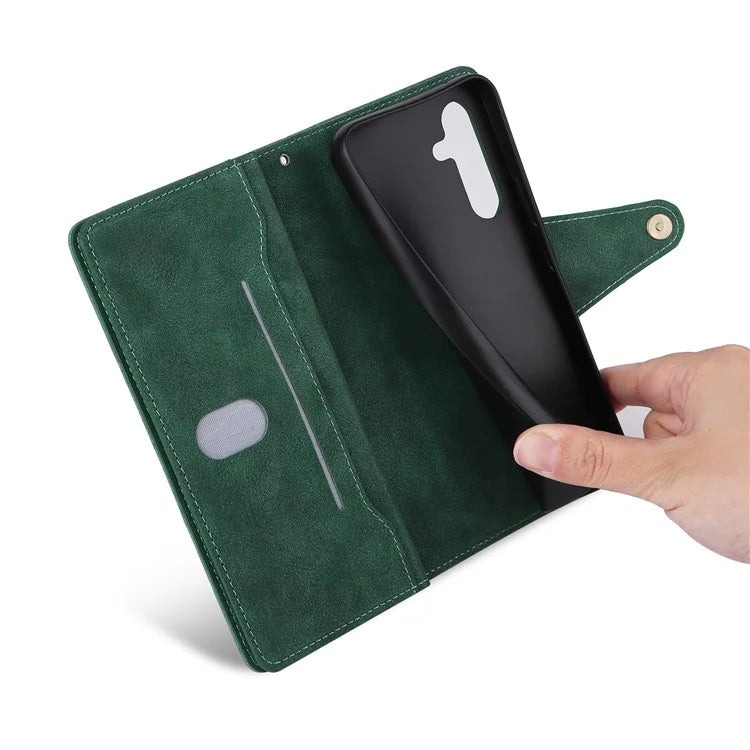 For Samsung Galaxy A54 5G Wallet Phone Case Rivet Decor Leather Flip Folio Cover