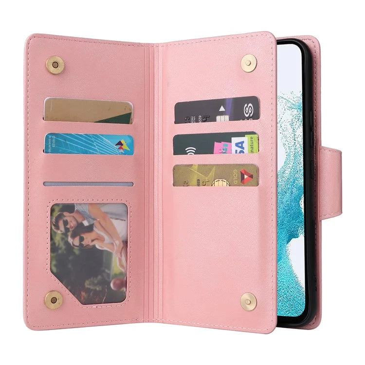 For Samsung Galaxy A54 5G Wallet Phone Case Rivet Decor Leather Flip Folio Cover