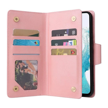 For Samsung Galaxy A54 5G Wallet Phone Case Rivet Decor Leather Flip Folio Cover