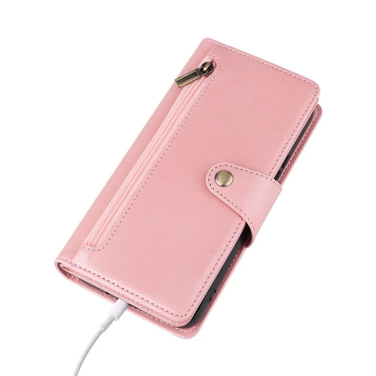 For Samsung Galaxy A54 5G Wallet Phone Case Rivet Decor Leather Flip Folio Cover