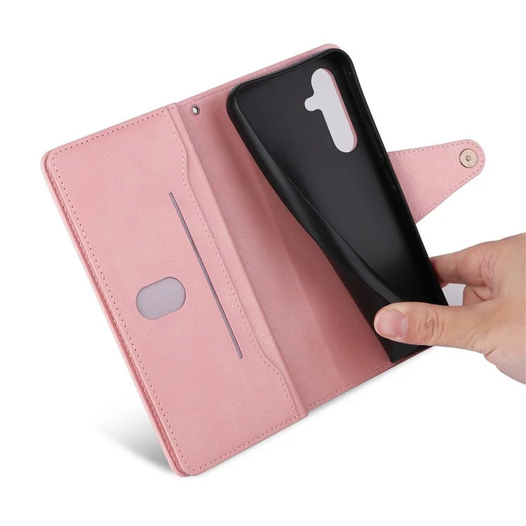 For Samsung Galaxy A54 5G Wallet Phone Case Rivet Decor Leather Flip Folio Cover
