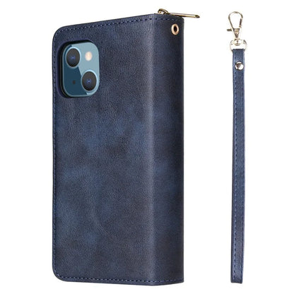 For iPhone 13 Case Wallet Zippered Stand Leather Phone Cover