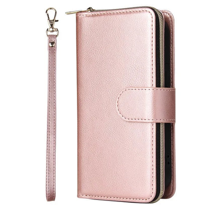 For iPhone 13 Case Wallet Zippered Stand Leather Phone Cover