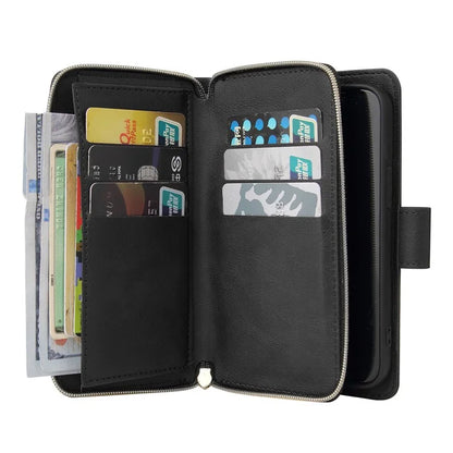 For iPhone 13 Case Wallet Zippered Stand Leather Phone Cover