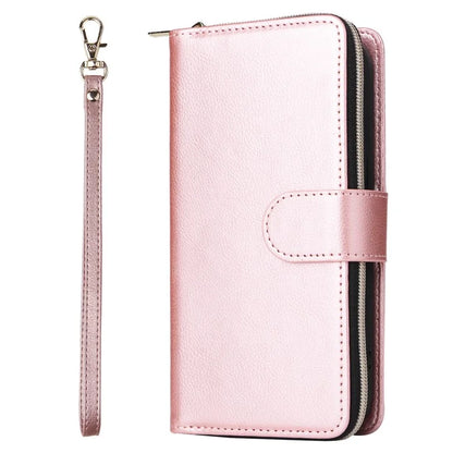 For iPhone 14 Pro Case Zipper Pocket TPU+PU Leather Flip Stand Phone Shell