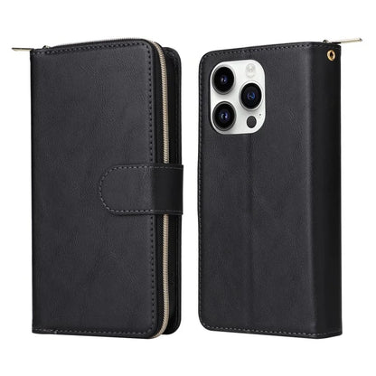 For iPhone 14 Pro Case Zipper Pocket TPU+PU Leather Flip Stand Phone Shell