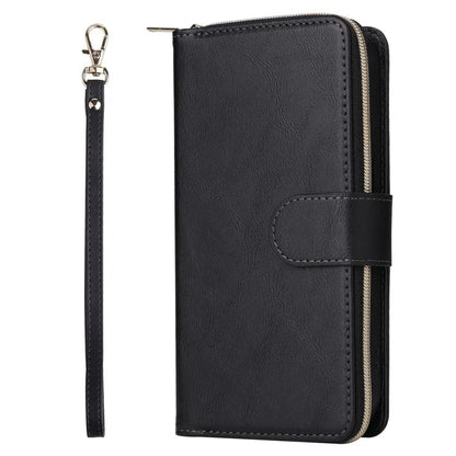 For iPhone 14 Pro Case Zipper Pocket TPU+PU Leather Flip Stand Phone Shell