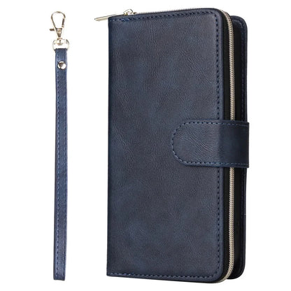For iPhone 14 Pro Case Zipper Pocket TPU+PU Leather Flip Stand Phone Shell