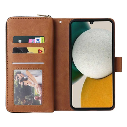 For Samsung Galaxy A34 5G Case with Hand Strap 9 Card Slots PU Leather Phone Cover