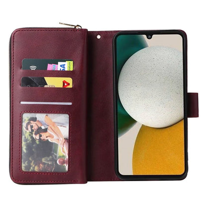For Samsung Galaxy A34 5G Case with Hand Strap 9 Card Slots PU Leather Phone Cover