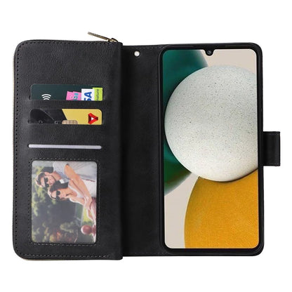 For Samsung Galaxy A34 5G Case with Hand Strap 9 Card Slots PU Leather Phone Cover