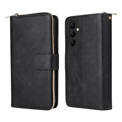 For Samsung Galaxy A24 4G (162.1 x 77.6 x 8.3mm) Leather Case Wallet Zippered Stand Phone Cover