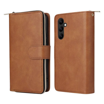 For Samsung Galaxy A24 4G (162.1 x 77.6 x 8.3mm) Leather Case Wallet Zippered Stand Phone Cover