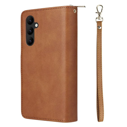 For Samsung Galaxy A24 4G (162.1 x 77.6 x 8.3mm) Leather Case Wallet Zippered Stand Phone Cover