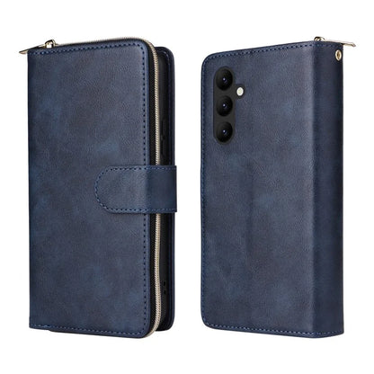 For Samsung Galaxy A24 4G (162.1 x 77.6 x 8.3mm) Leather Case Wallet Zippered Stand Phone Cover