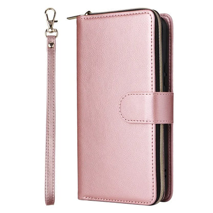 For Samsung Galaxy A24 4G (162.1 x 77.6 x 8.3mm) Leather Case Wallet Zippered Stand Phone Cover
