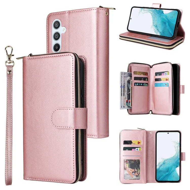 For Samsung Galaxy A54 5G Magnetic Phone Case Zipper Pocket PU Leather Wallet Cover