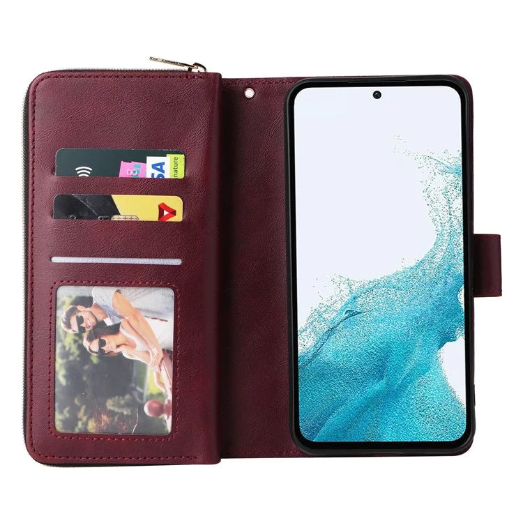 For Samsung Galaxy A54 5G Magnetic Phone Case Zipper Pocket PU Leather Wallet Cover
