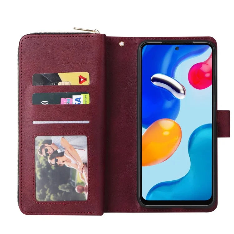 For Xiaomi Redmi Note 11 Pro 4G (Mediatek) / 11 Pro 5G (Qualcomm) / 12 Pro 4G Case Zipper Leather Cover
