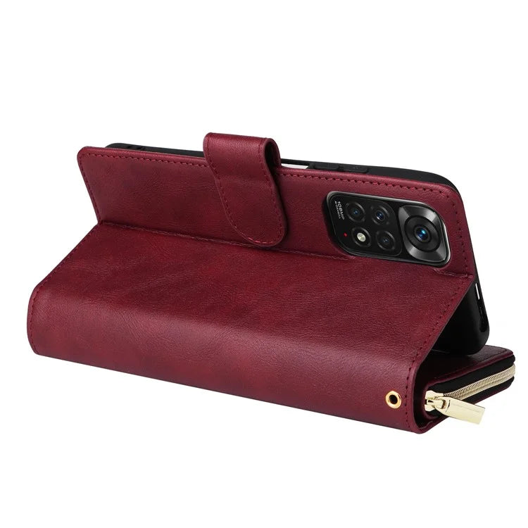 For Xiaomi Redmi Note 11 Pro 4G (Mediatek) / 11 Pro 5G (Qualcomm) / 12 Pro 4G Case Zipper Leather Cover