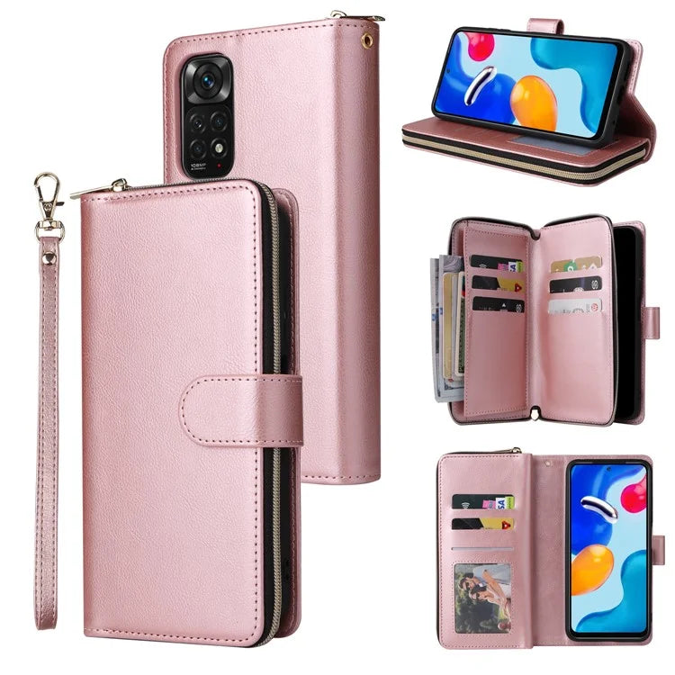 For Xiaomi Redmi Note 11 Pro 4G (Mediatek) / 11 Pro 5G (Qualcomm) / 12 Pro 4G Case Zipper Leather Cover