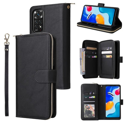 For Xiaomi Redmi Note 11 Pro 4G (Mediatek) / 11 Pro 5G (Qualcomm) / 12 Pro 4G Case Zipper Leather Cover