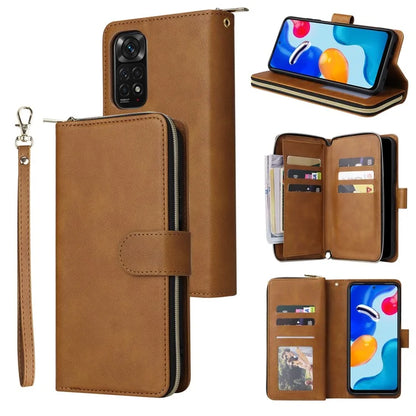 For Xiaomi Redmi Note 11S 4G / Note 11 4G (Qualcomm) Case Zipper Wallet Phone Leather Cover