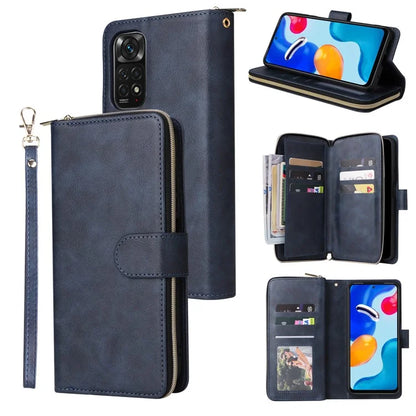 For Xiaomi Redmi Note 11S 4G / Note 11 4G (Qualcomm) Case Zipper Wallet Phone Leather Cover