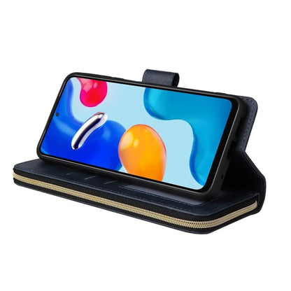 For Xiaomi Redmi Note 11S 4G / Note 11 4G (Qualcomm) Case Zipper Wallet Phone Leather Cover