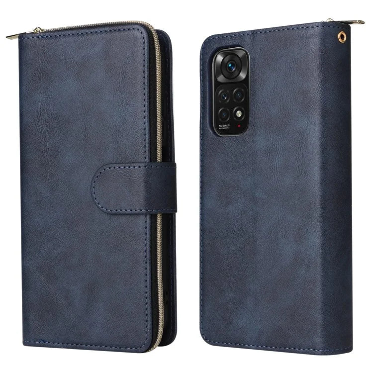 For Xiaomi Redmi Note 11S 4G / Note 11 4G (Qualcomm) Case Zipper Wallet Phone Leather Cover