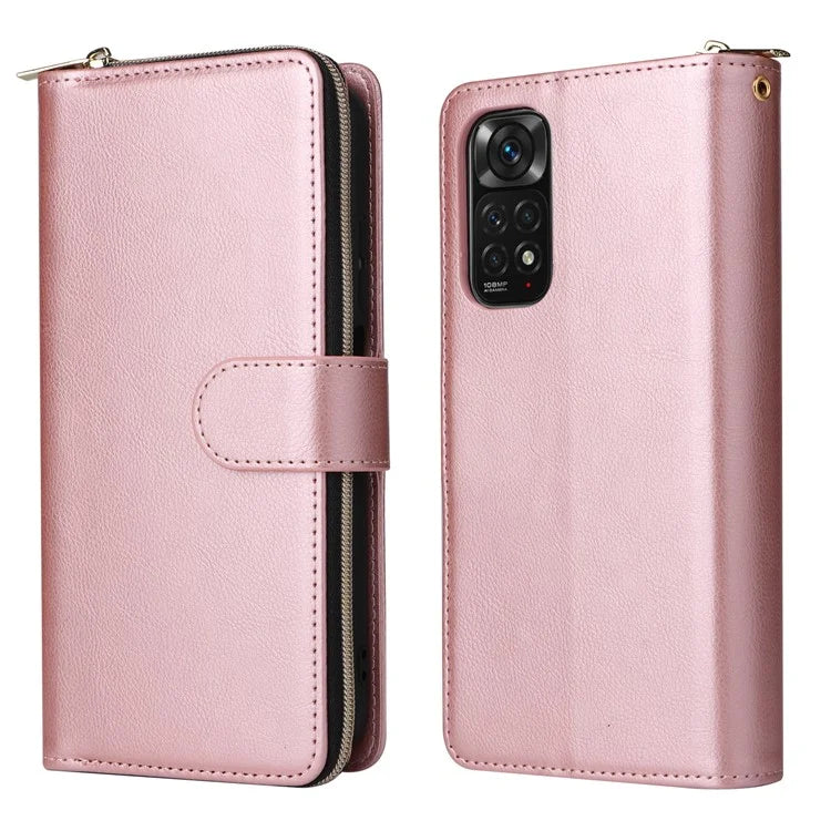 For Xiaomi Redmi Note 11S 4G / Note 11 4G (Qualcomm) Case Zipper Wallet Phone Leather Cover