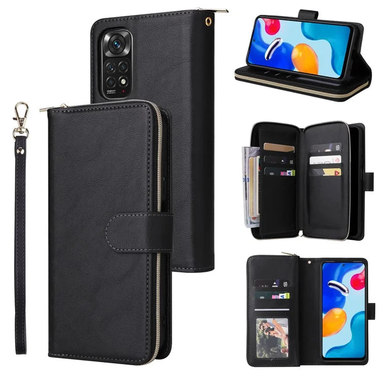 For Xiaomi Redmi Note 11S 4G / Note 11 4G (Qualcomm) Case Zipper Wallet Phone Leather Cover