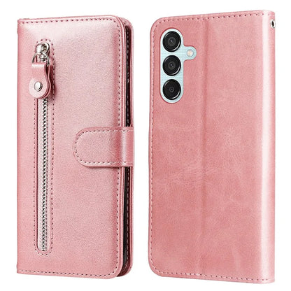 For Samsung Galaxy M15 5G / F15 5G Case Calf Texture Zipper Pocket Phone Stand Cover