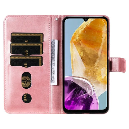 For Samsung Galaxy M15 5G / F15 5G Case Calf Texture Zipper Pocket Phone Stand Cover
