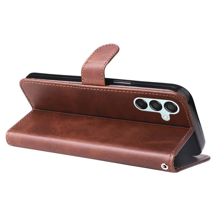 For Samsung Galaxy M15 5G / F15 5G Case Calf Texture Zipper Pocket Phone Stand Cover