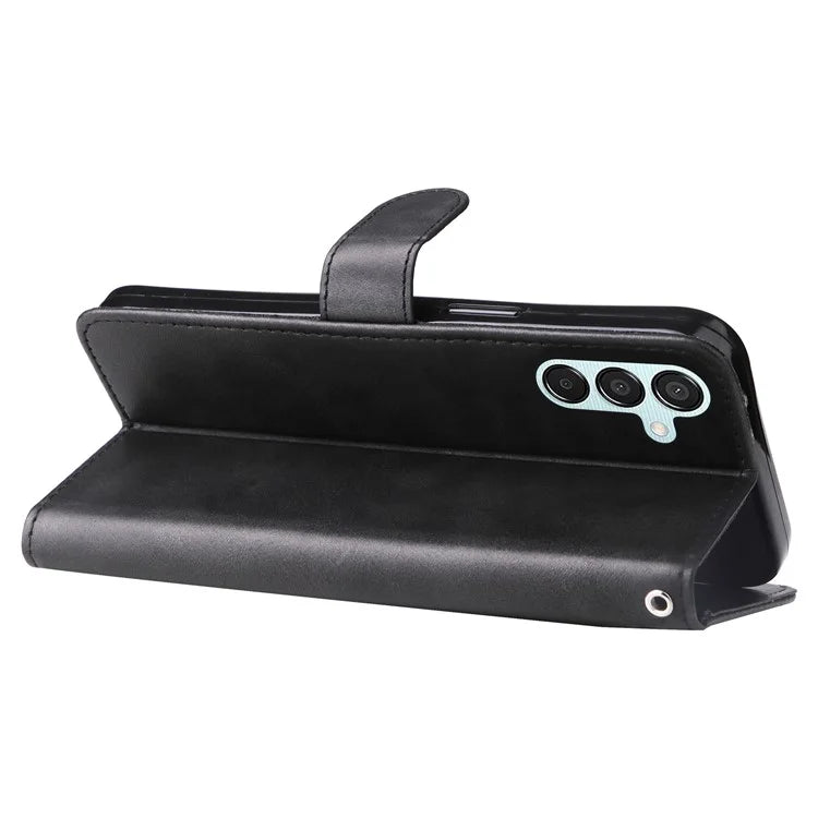 For Samsung Galaxy M15 5G / F15 5G Case Calf Texture Zipper Pocket Phone Stand Cover