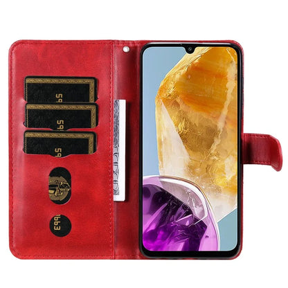 For Samsung Galaxy M15 5G / F15 5G Case Calf Texture Zipper Pocket Phone Stand Cover
