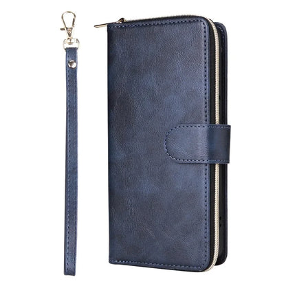 For Xiaomi Redmi Note 13 Pro+ 5G Leather Case Zipper Pocket Phone Cover with 9 Card Slots