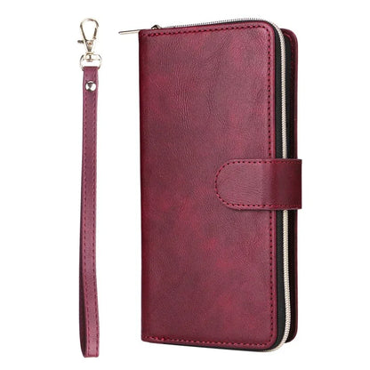 For Xiaomi Redmi Note 13 Pro+ 5G Leather Case Zipper Pocket Phone Cover with 9 Card Slots