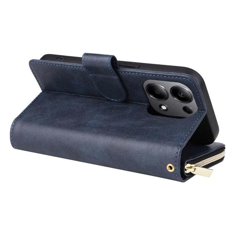 For Xiaomi Redmi Note 13 Pro 4G / Poco M6 Pro 4G Leather Case Zipper Wallet Phone Cover