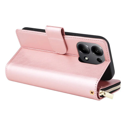 For Xiaomi Redmi Note 13 Pro 4G / Poco M6 Pro 4G Leather Case Zipper Wallet Phone Cover