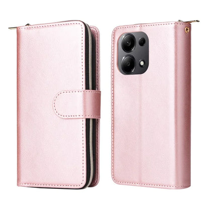 For Xiaomi Redmi Note 13 Pro 4G / Poco M6 Pro 4G Leather Case Zipper Wallet Phone Cover